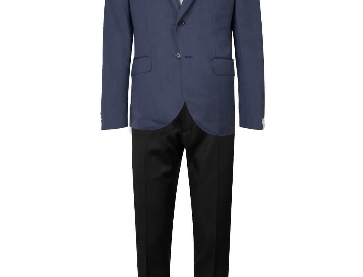 CARUSO Aida Single-breasted Wool Blazer in Navy | CLOSET Singapore
