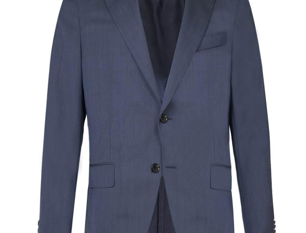 CARUSO Aida Single-breasted Wool Blazer in Navy | CLOSET Singapore