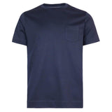 CIRCOLO 1901 Cotton T-Shirt with Front Pocket in Navy Blue | CLOSET Singapore