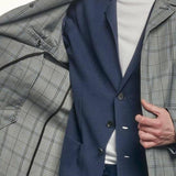 CARUSO Aida Single-breasted Wool Blazer in Navy | CLOSET Singapore
