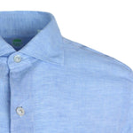 FINAMORE 1925 Tokyo Slim Fit Linen Shirt in Light Blue | CLOSET Singapore