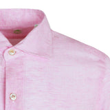 FINAMORE 1925 Tokyo Slim Fit Linen Shirt in Light Pink | CLOSET Singapore
