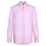 FINAMORE 1925 Tokyo Slim Fit Linen Shirt in Light Pink | CLOSET Singapore