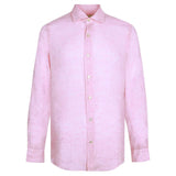 FINAMORE 1925 Tokyo Slim Fit Linen Shirt in Light Pink | CLOSET Singapore