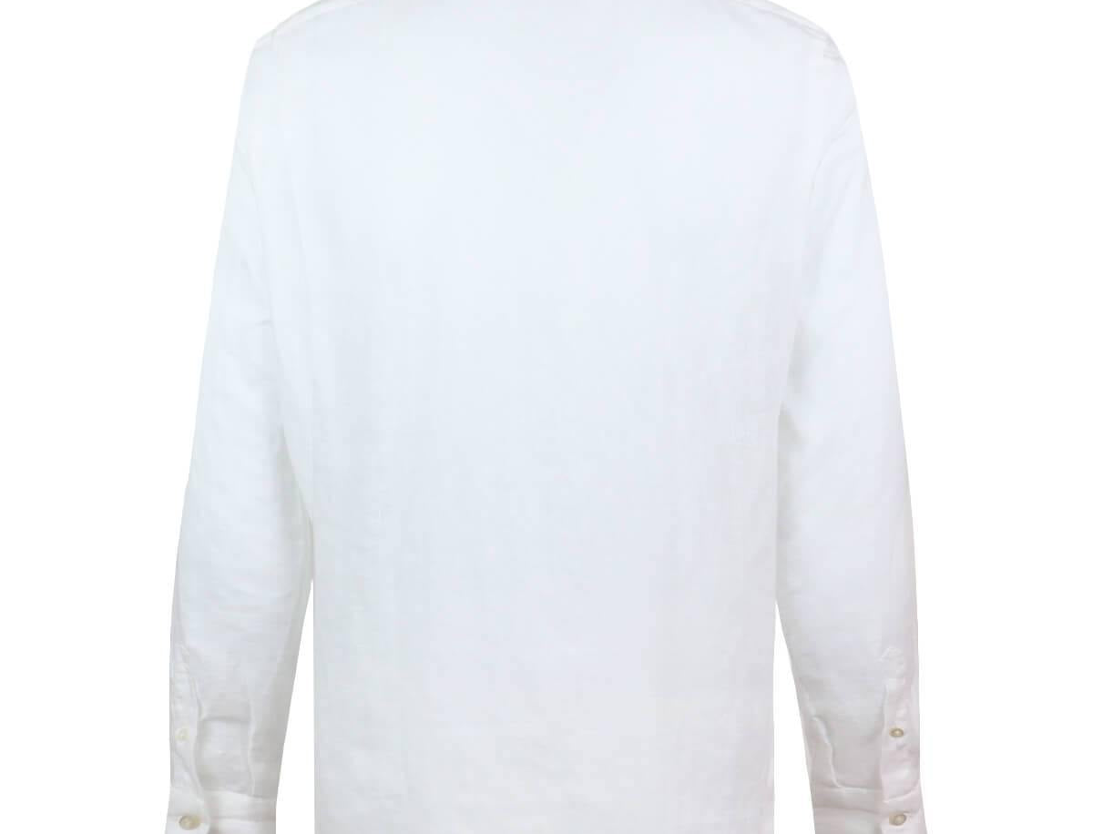 FINAMORE 1925 Tokyo Slim Fit Linen Shirt in White | CLOSET Singapore